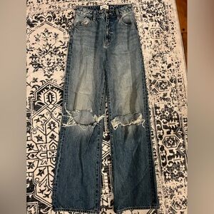 Rollas Heidi High Rise Loose Straight Jeans size 25